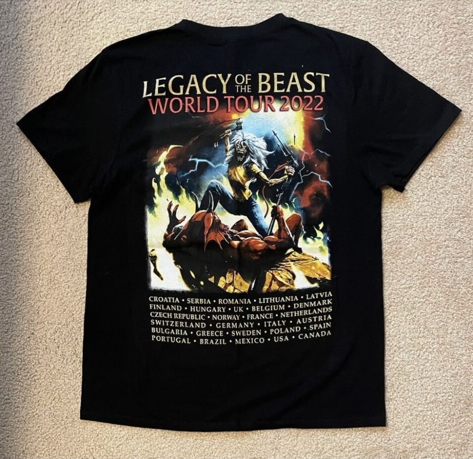 Iron Maiden World Tour 2022 Tee – Legacy of the Beast Official Medium Shirt