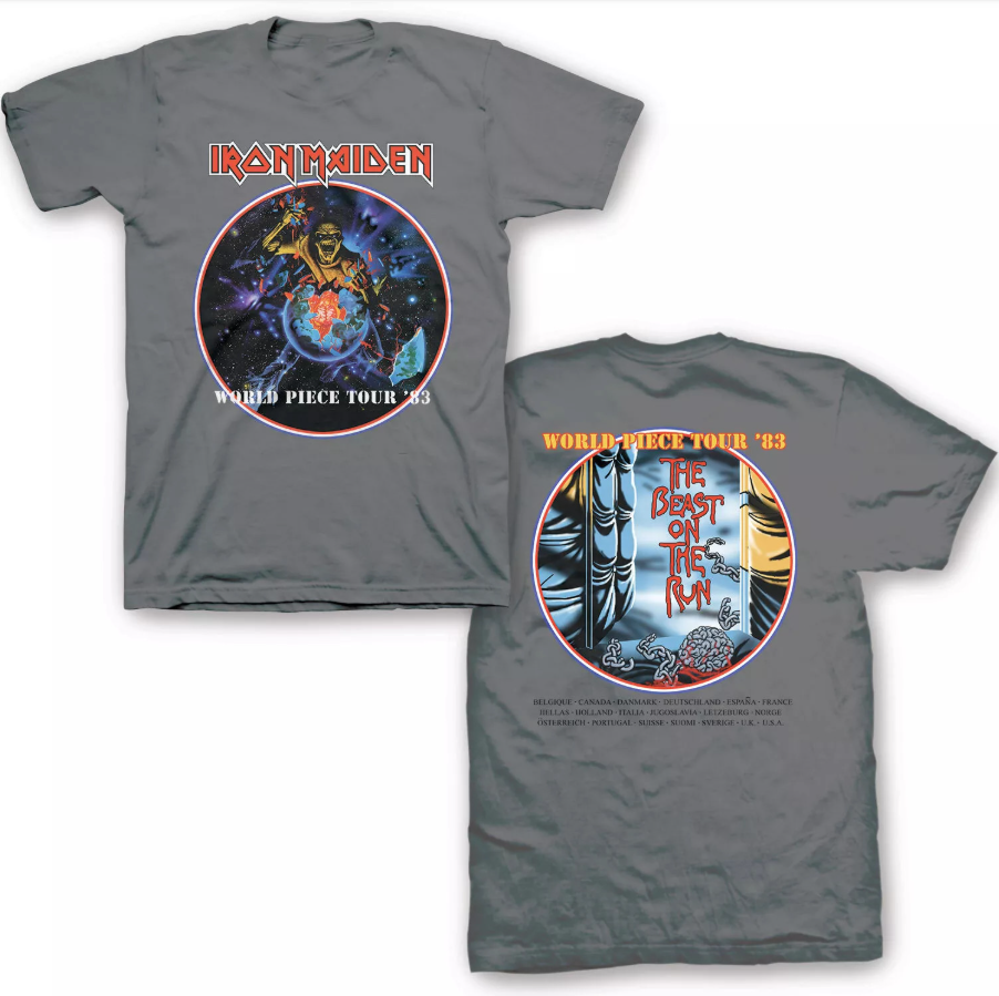 Iron Maiden Classic Tee – World Piece Tour Era Concert Shirt