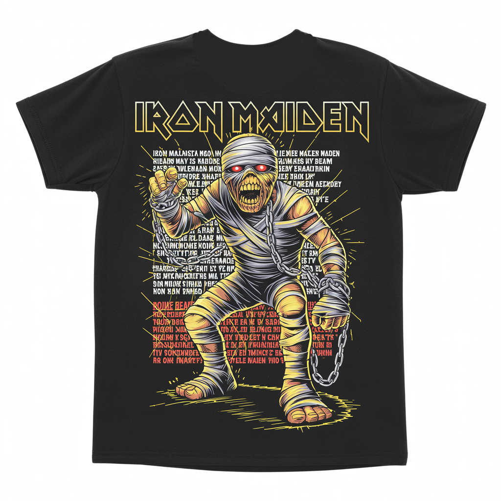 Iron Maiden The Number of the Beast Album Tracklist Vintage Concert Tee Tour Shirt