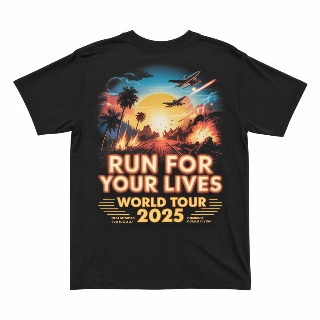 (2 sides) Maiden 2025 World Tour Concert Shirt The Trooper Graphic Tee – Front Back Design