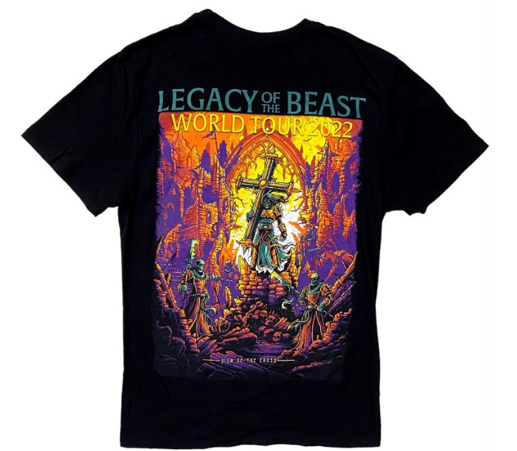 (2 sides)iron Maiden Men’s 2022 Legacy of the Beast Tour Shirt – Double-Sided Official Tee