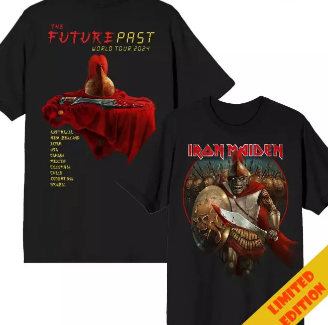 Iron Maiden 2024 Future Past World Tour Shirt – Double-Sided Print Tee