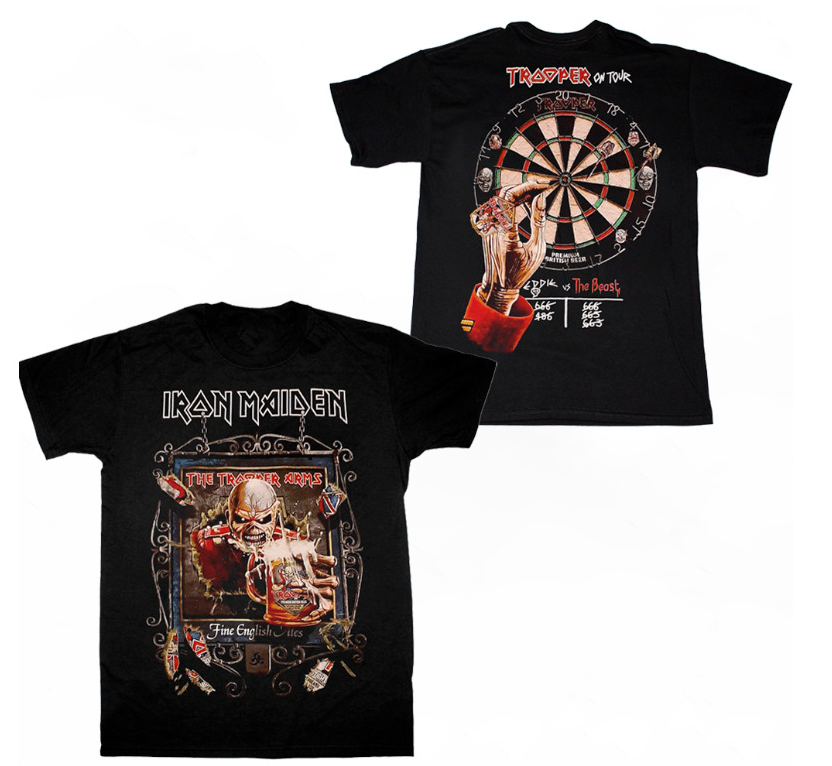 (2 sides)Iron Maiden Trooper On Tour Legacy Of The Beast 2019 T-Shirt – Black Official Band Tee