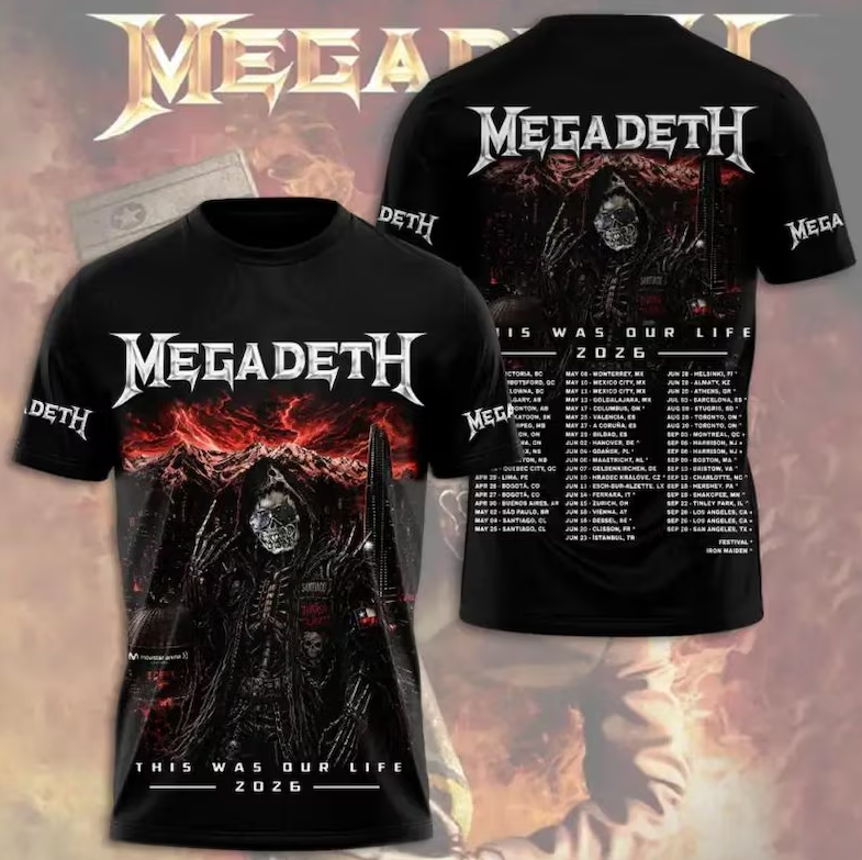 Megadeth This Was Our Life Tour 2026 Shirt, Megadeth Concert T-Shirt, Heavy Metal Band Tee, Thrash Metal Music Fan Gift