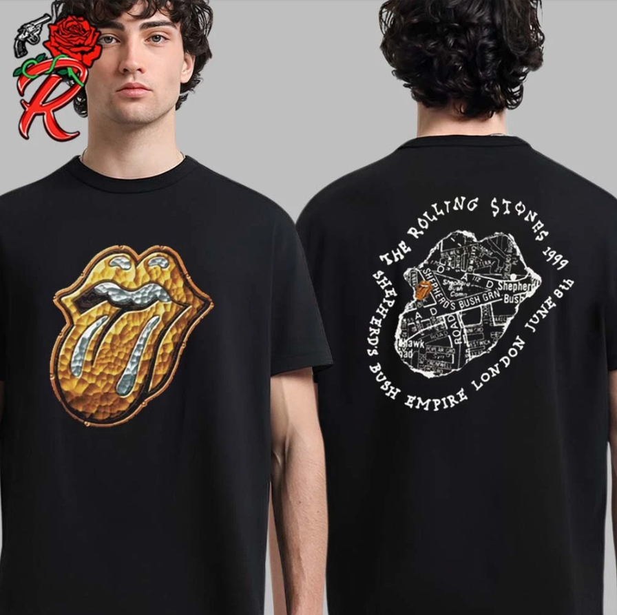 The Rolling Stones Vintage Shepherd’s Bush Tour Art Two Sides T-Shirt