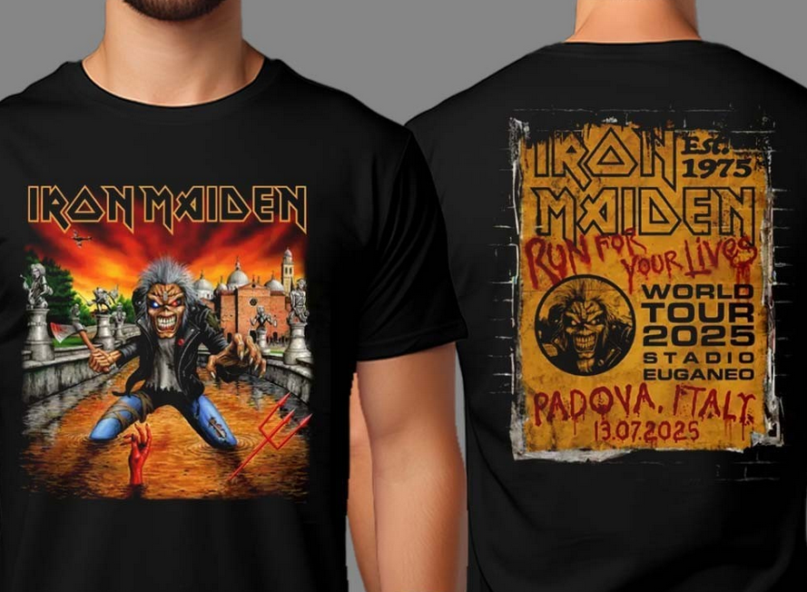 Iron Maiden Italy Tour T-Shirt – Run For Your Lives World Tour 2025 Stadio