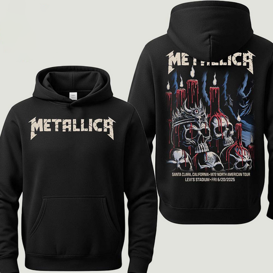 (2 sided)metallica hoodie Rock Music Santa Clara Night 1 Exclusive Hoodie By Brandon Heart On June 20th M72 Santa Clara 2025 At Levi’s Stadium Hoodie