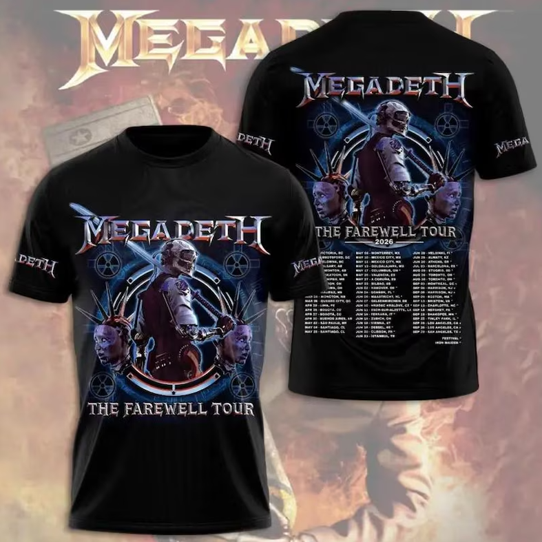 Megadeth Farewell Tour 2026 Shirt, Megadeth Concert T-Shirt, Heavy Metal Band Graphic Tee, Thrash Metal Music Fan Gift