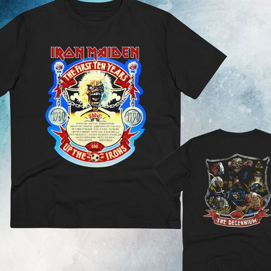 Iron Maiden The First Ten Years T-Shirt – Up The Irons Classic Band Tee