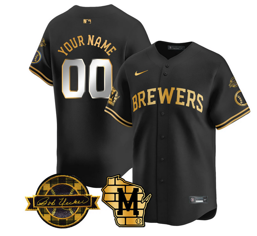 Custom Name/Number Milwaukee Brewers 2025 Limited Jersey - Bob Uecker Patch - All Stitched