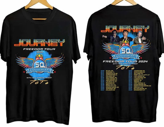 Journey Freedom Tour 2024 Journey With Toto 50th Anniversary T tshirt