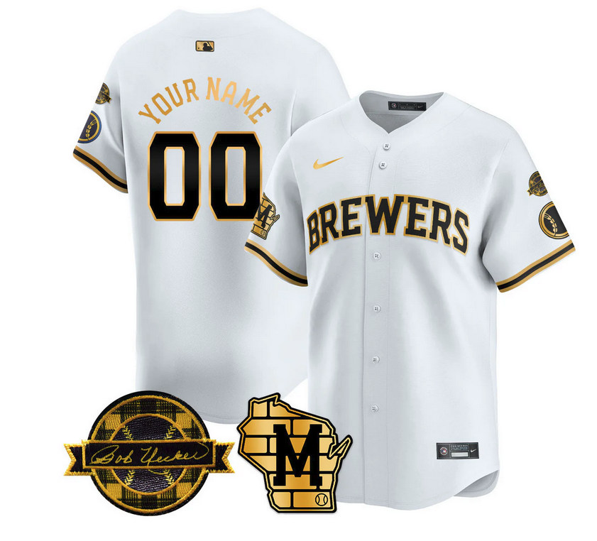 Custom Name/Number Milwaukee Brewers 2025 Limited Jersey - Bob Uecker Patch - All Stitched