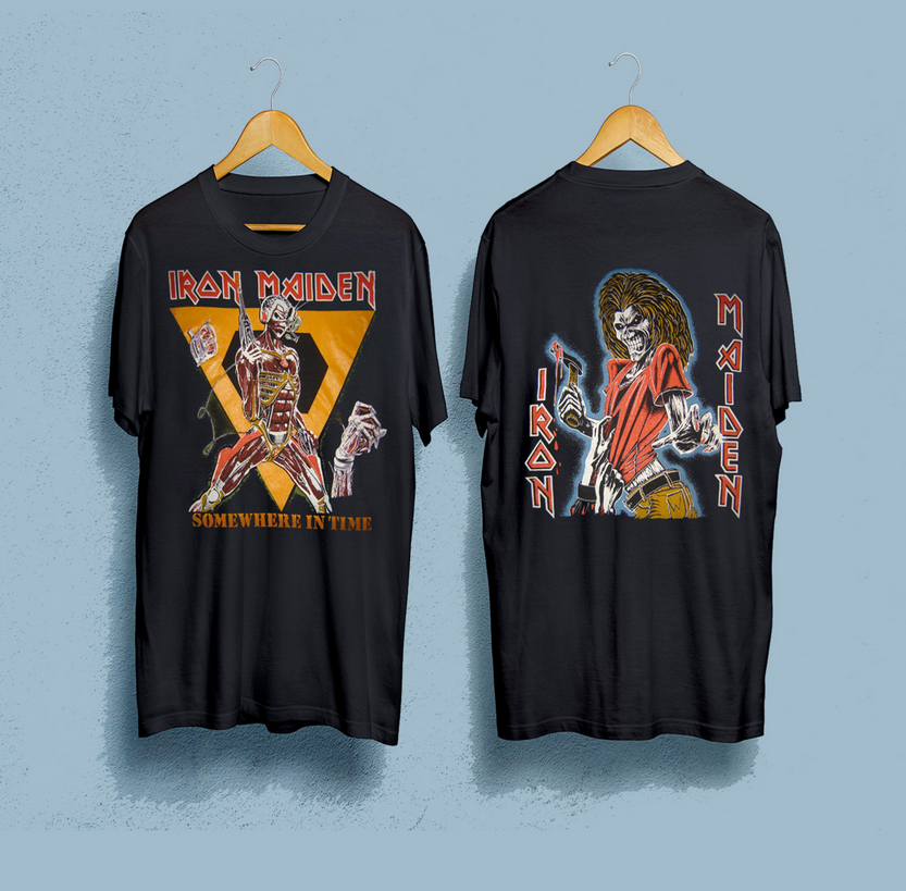 Iron Maiden Somewhere In Time Tour 1986 T-Shirt Double Sided – Vintage