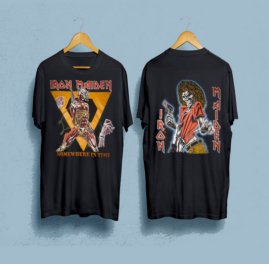 Iron Maiden Somewhere In Time Tour 1986 T-Shirt Double Sided – Vintage