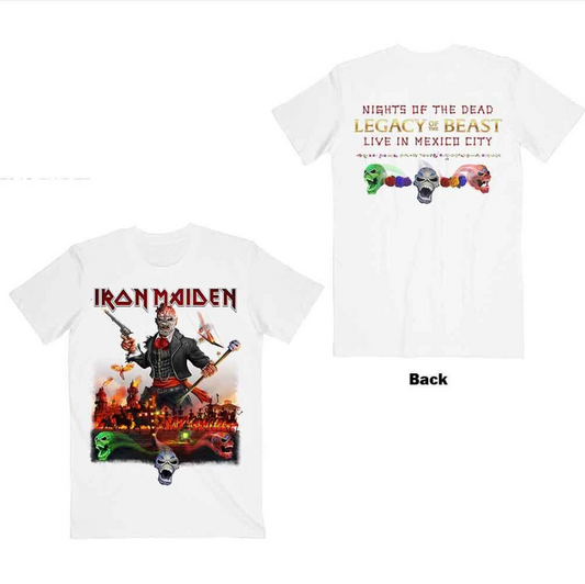 Iron Maiden Legacy of the Beast Mexico City T-Shirt – White Tour Tee