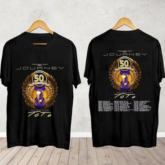 Journey Freedom Tour 2024 Shirt, Journey With Toto 2024 2 Sided T Shirt