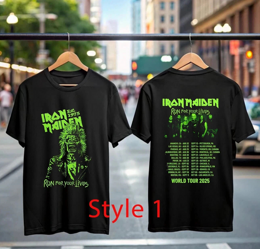 Iron Maiden Run For Your Lives World Tour 2025 Europe Tour Unisex Fan Gift Shirt