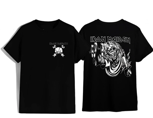 Vintage Iron Maiden Two-Sided T-Shirt – Classic Rock Band Merch with Bold Eddie Design