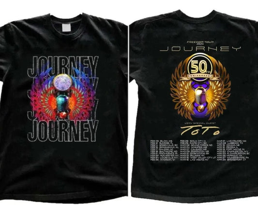 Journey Freedom Tour 2024 Shirt, Journey With Toto 2024 2 Sided T Shirt