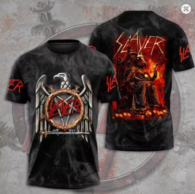 Slayer Rock Band Graphic 3D Print T-Shirt Unisex Men Women Oversized Hip Hop Harajuku Streetwear Tops