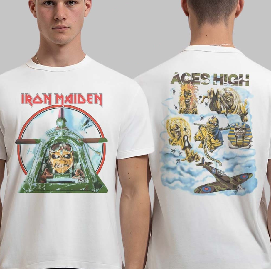 Iron Maiden Aces High Live After Death 40th Anniversary Variant Eddie Two Sided T-Shirt