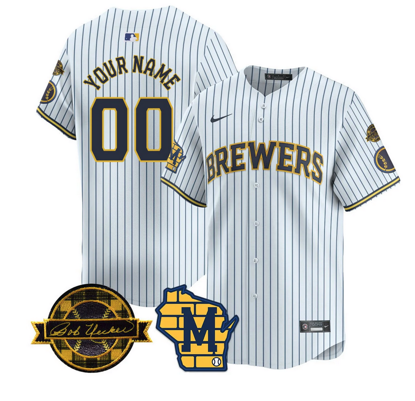 Custom Name/Number Milwaukee Brewers 2025 Limited Jersey - Bob Uecker Patch - All Stitched