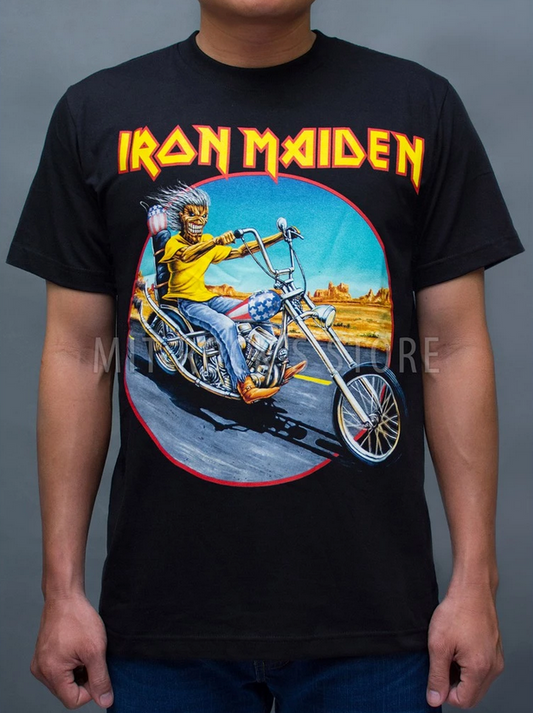 Iron Maiden Somewhere Back in Time World Tour 2008 T-Shirt – Route 66 Eddie Graphic Tee