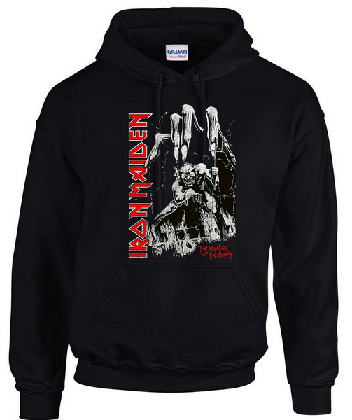 Iron Maiden Hoodie  Rock Music Logo Black Hooded Hoodie