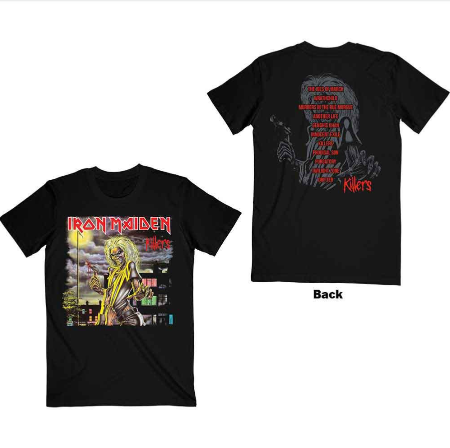 Iron Maiden Killers Album V.2 Tracklist T-Shirt – Black Official Band Tee