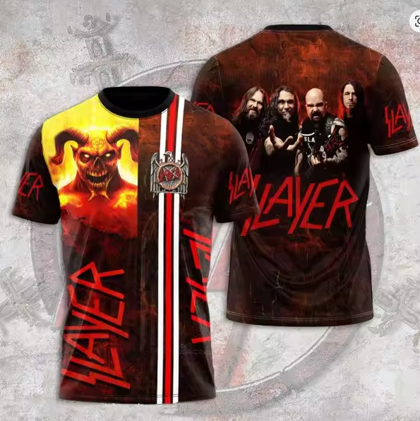 Slayer Rock Music 3D Printed T-Shirt Men Women Harajuku Streetwear Hip Hop Casual Short Sleeve Tops