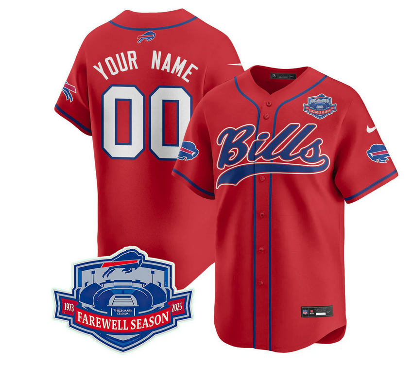 Buffalo Bills 2025 Baseball Custom Jersey All Stitched - Farewell to Highmark Stadium