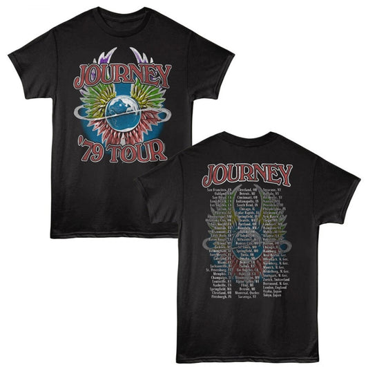 Journey '79 Tour Vintage Graphic T-Shirt – Classic Rock Band Concert Tee