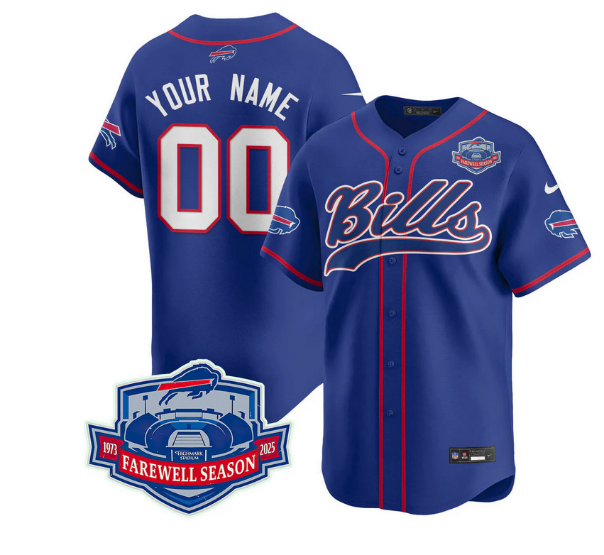 Buffalo Bills 2025 Baseball Custom Jersey All Stitched - Farewell to Highmark Stadium