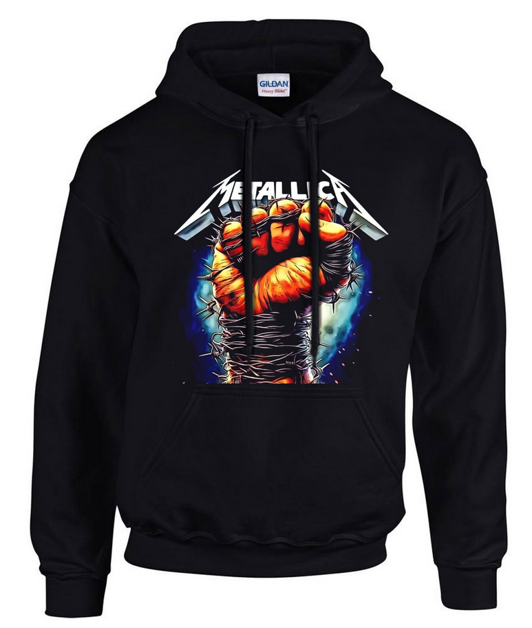 metallica hoodie Rock Music Music Logo Hooded Hoodie Black