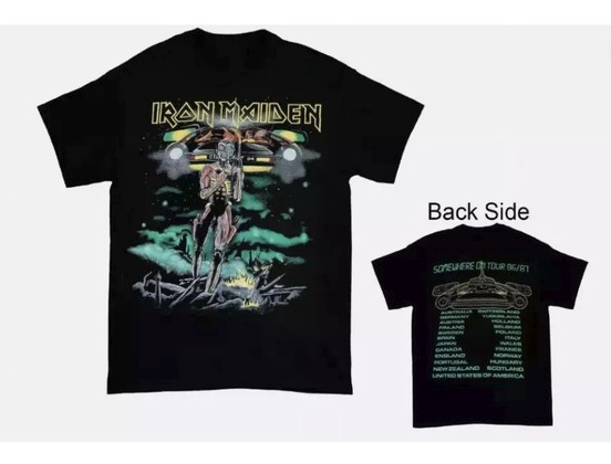 Iron Maiden Somewhere On Tour 1986 T-Shirt Double Sided –
