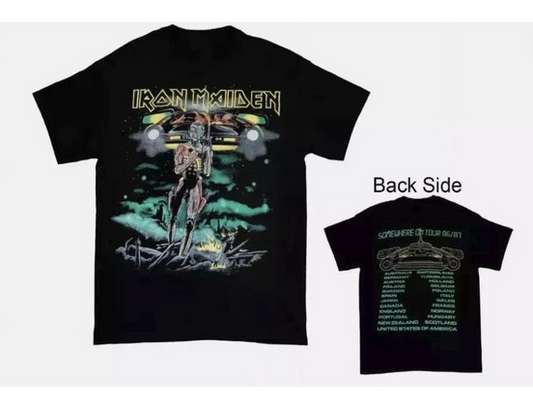 Iron Maiden Somewhere On Tour 1986 T-Shirt Double Sided –