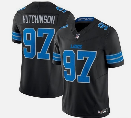 Men's #97 Aidan Hutchinson Black 2nd Alternate Game Stitched Jersey