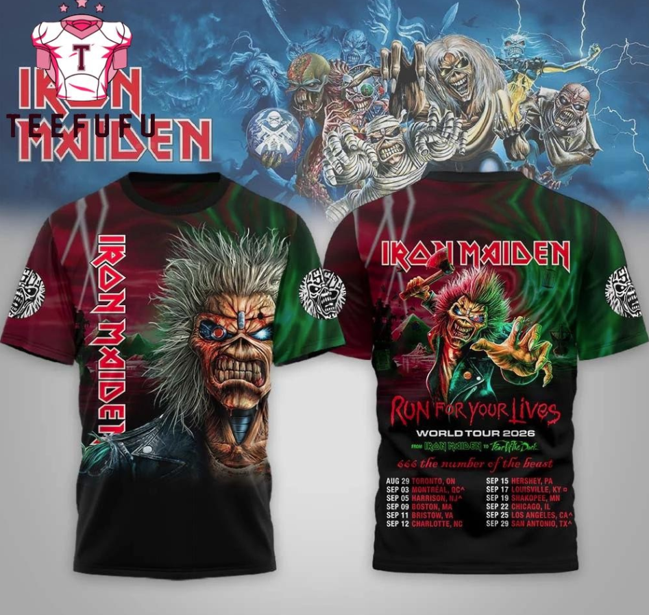Iron Maiden Run For Your Lives 2026 Tour Limited 3D Shirt