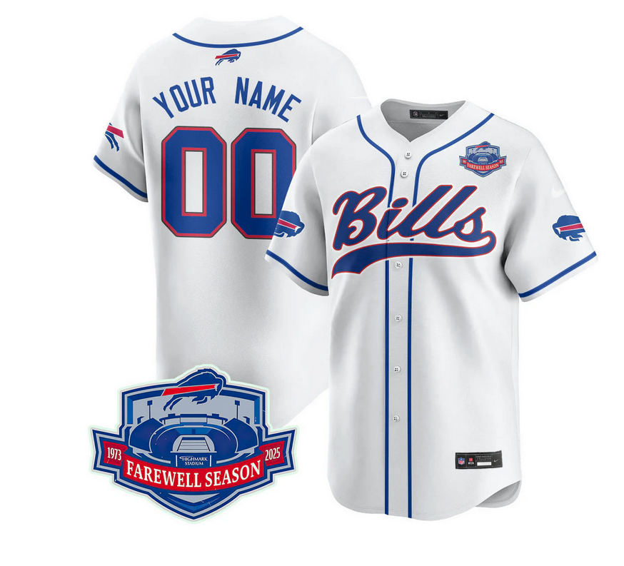 Buffalo Bills 2025 Baseball Custom Jersey All Stitched - Farewell to Highmark Stadium