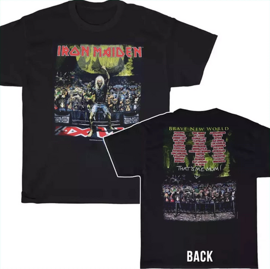 2000 Iron Maiden Brave New World Tour Black Unisex Shirt