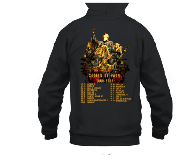 (2 sided) Judas Priest Shield Of Pain Tour 2025 002-Hoodie
