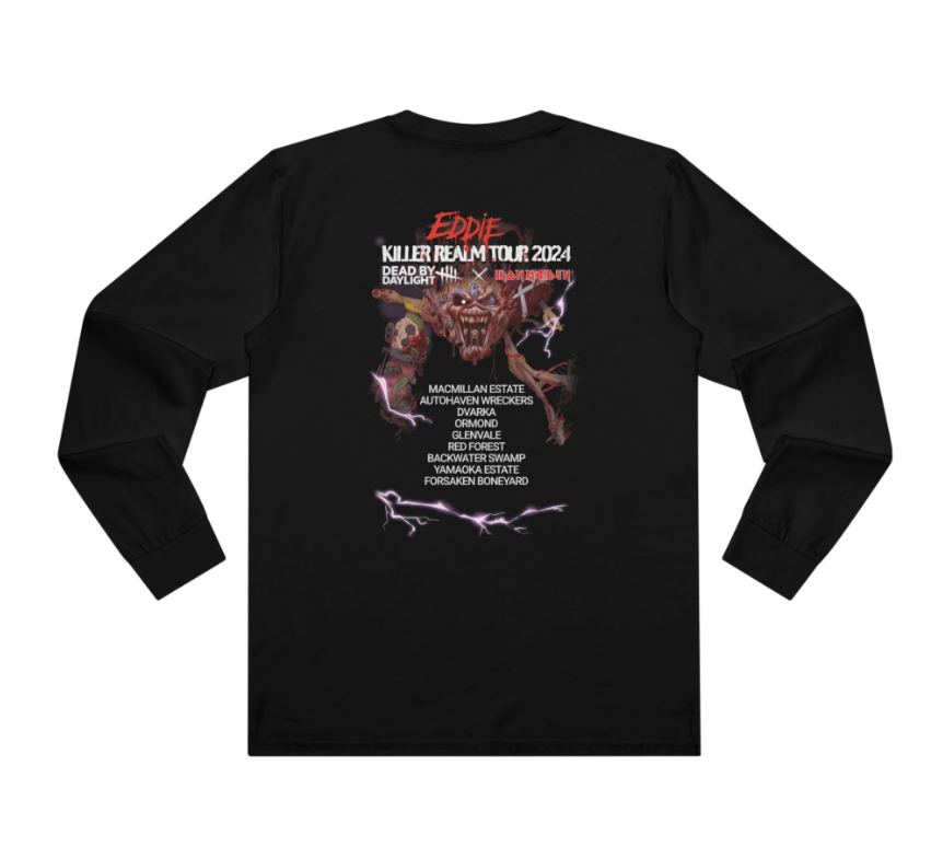 (2 sides)Men’s Iron Maiden Reign of Assassins Tee – Dead By Daylight Back Print Long Sleeve Double Sided