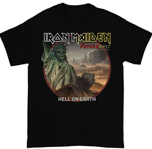 Iron Maiden Hell On Earth Tour BlackT-Shirt Unisex Rock Band Tee