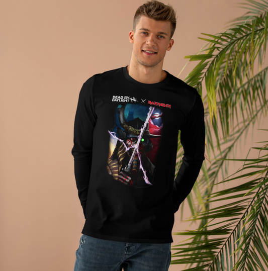 (2 sides)Men’s Iron Maiden Reign of Assassins Tee – Dead By Daylight Back Print Long Sleeve Double Sided