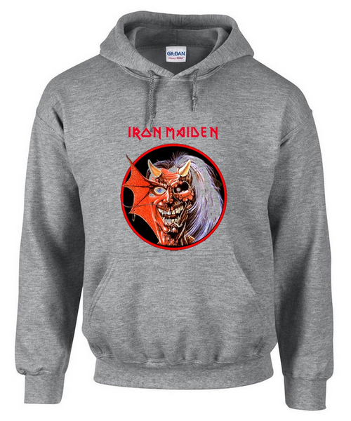 Iron Maiden Hoodie  Rock Metal Rules Fun Music Grey Hoodies