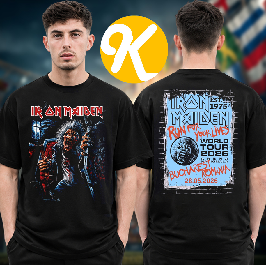 Iron Maiden Bucharest Exclusive Event Tee Run For Your Lives World Tour 2026 At Arena Nationala In Bucharest RO On May 28 2026 Two Sided Unisex T-Shirt