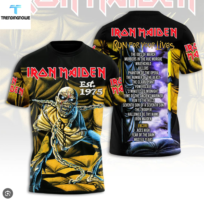 Iron Maiden Run For Your Lives World Tour Shirt 3D All Over- Trendingnowe