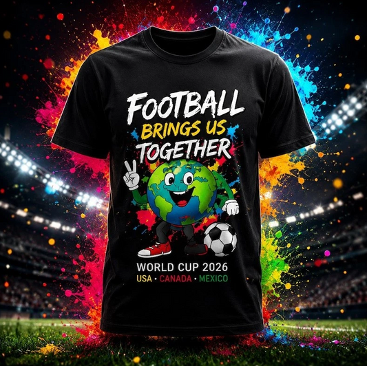 Unisex World Cup 2026 T-shirt Football unites us  USA, Canada, Mexico