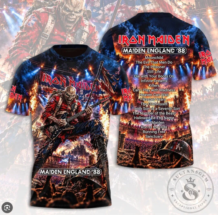 Iron Maiden Maiden England 1988 Concert Tour T-Shirt 3D All Over
