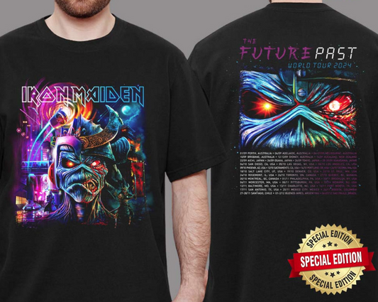 Iron Maiden The Future Past 2024 World Tour T-Shirt – Double Sided Unisex Tee